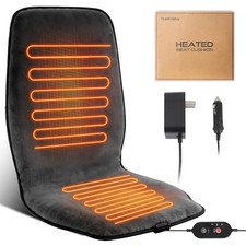 Dark Grey Heated Seat Cover Cushion with Heat Warmer, Large Size Soft