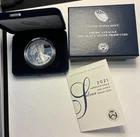 2021  W Type 1 proof 1 oz American Silver Eagle $1 COA