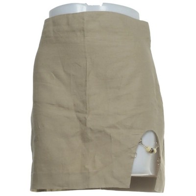 Zara, Rock, Größe: S, Beige, Leinen/Polyester, Damen #kMl