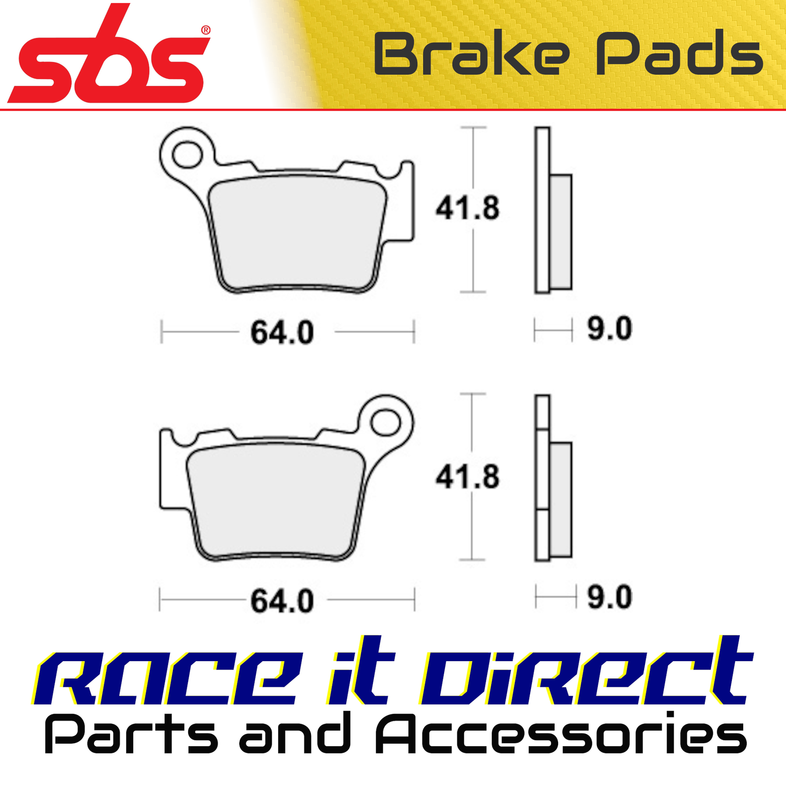 Brake Pads for HUSQVARNA FC 450 ROCKSTAR EDITION 2019 Rear Off Road Racing SBS