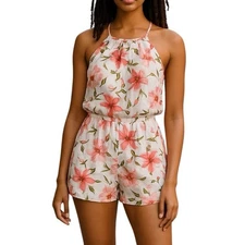 J for Justify Floral Halter Short Romper Size Small