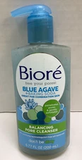 Biore Blue Agave + Baking Soda Balancing Pore Cleanser, Exfoliates, 6.77oz