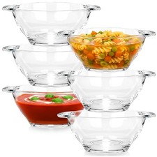 Suppensch&uuml;sseln Glas 420ml 6er Set M&uuml;slisch&uuml;ssel Bouillon Tassen Zwiebelsuppe