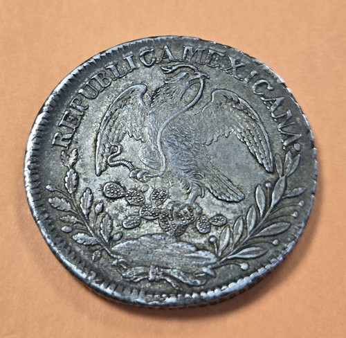 1835 ZS Om 8 REALES SILVER COIN PLANCHET ERROR FLAW - Picture 4 of 7