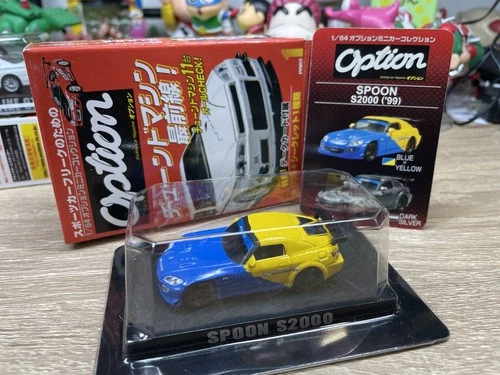 Aoshima - Option - 1/64 - SPOON S2000 - blue Yellow - Mini Car - sk01