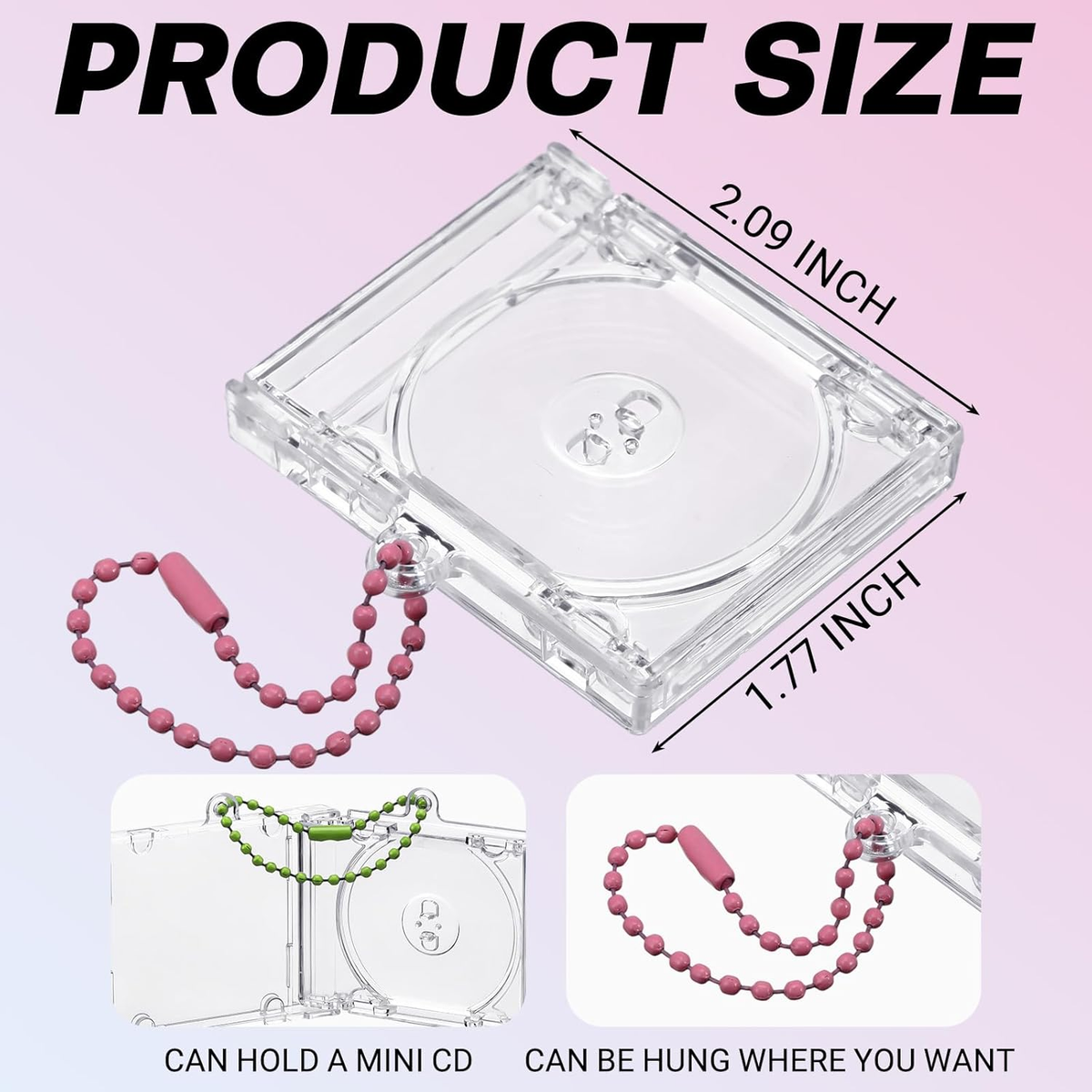 20 Pcs Mini Cd Keychain Album Cases Plastic Cd Cases Clear DVD