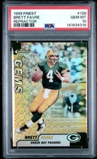 1999 Topps Finest NFL Football Brett Favre Refractor Card #126 Graded PSA 10