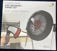 Sharper Image 4-Feet Tall Axe Throwing  Target Set 3 Axes 3 Stars, New in Box