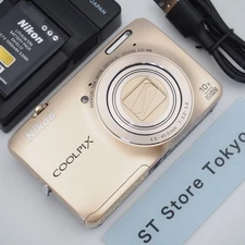 [Mint] Nikon Coolpix S6300 16 MP 10X Compact Digital Camera Gold Tested