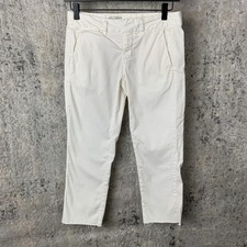 Nili Lotan 111/88 80NL Pants 00 White Raw Hem Cropped USA Made Chino Womens