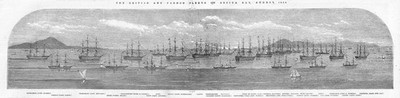The British and French Fleets in Besik Bay - Antique Print 1853
