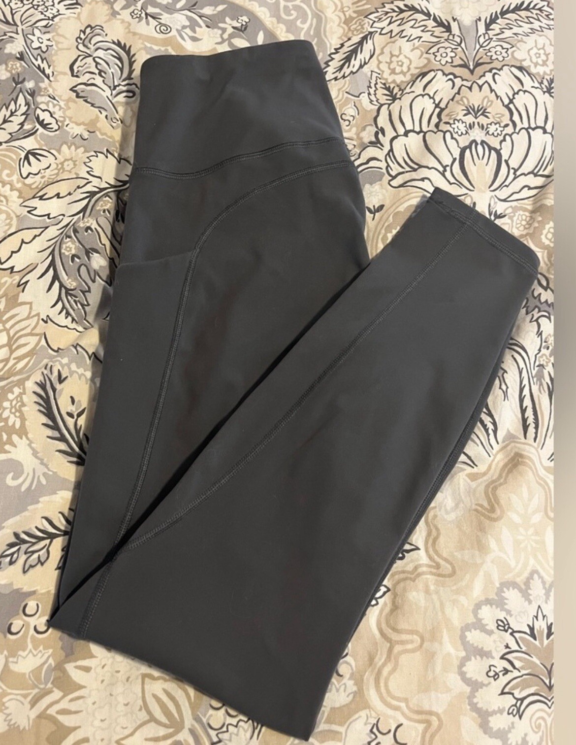 Soft Charcoal Gray Stretch Leggings with Pockets Medium Full Length-image