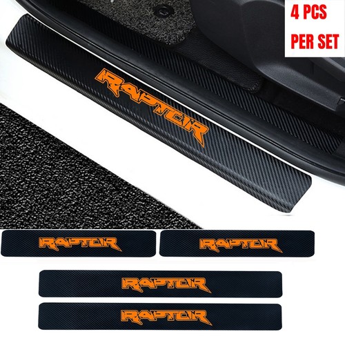 4PCS Car Door Sill Protector Decorative Stickers for Ford F150 Ranger Raptor