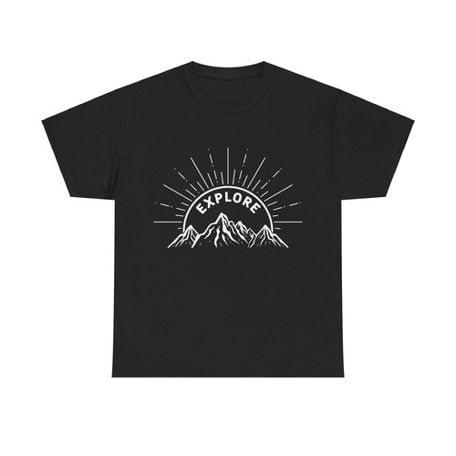Explore Hiking Nature Adventure Camping Unisex Heavy Cotton Tee - Picture 6 of 41