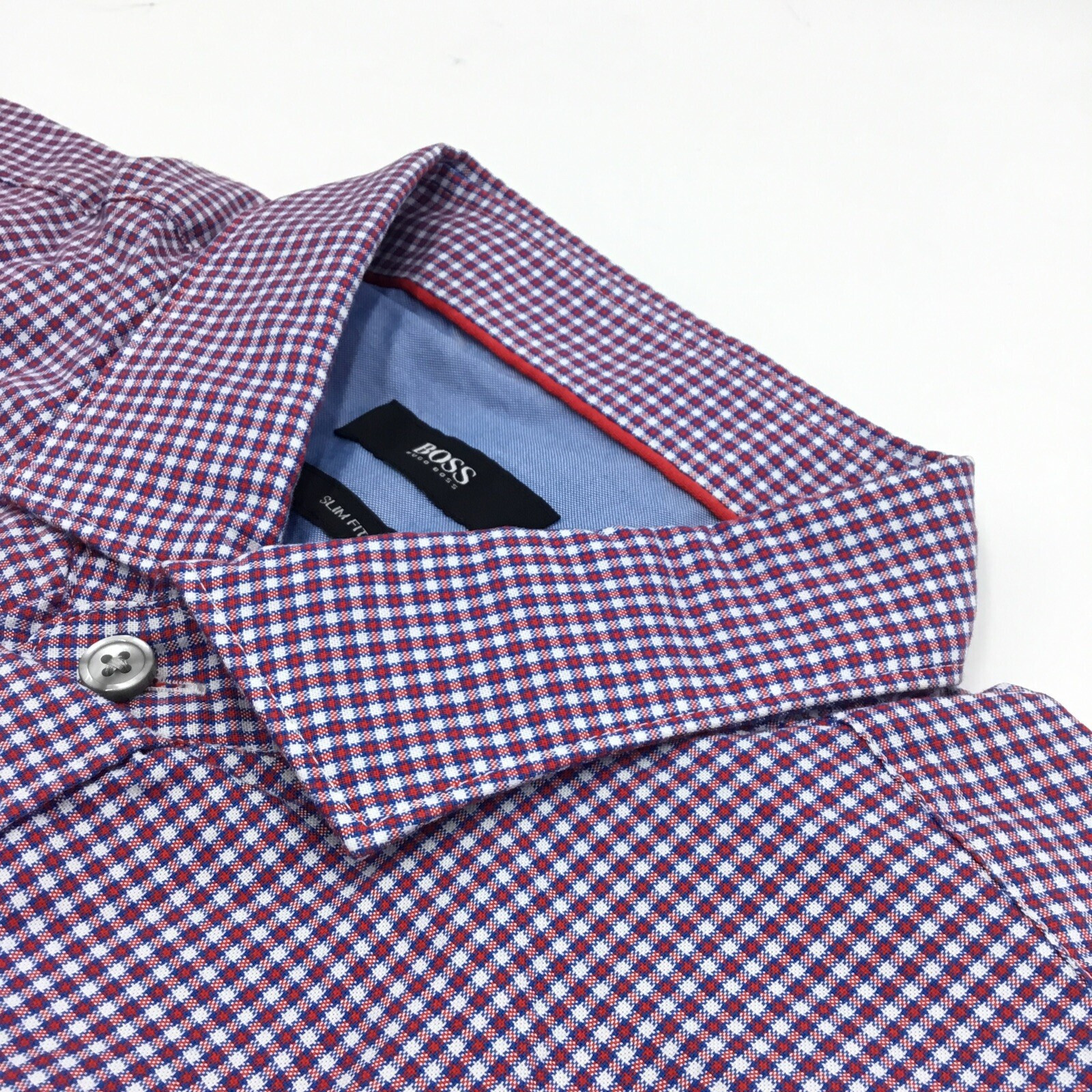 Рубашка HugoBoss Slim Fit с длинным рукавом красная Sz 2XL 13590₽