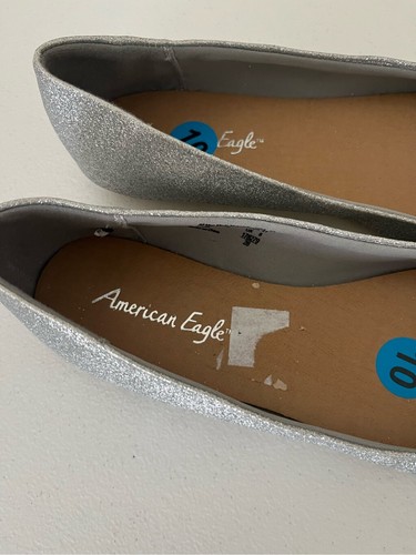 American Eagle Woman Silver Everyday Flat Shoes, Size 10 - Picture 6 of 11