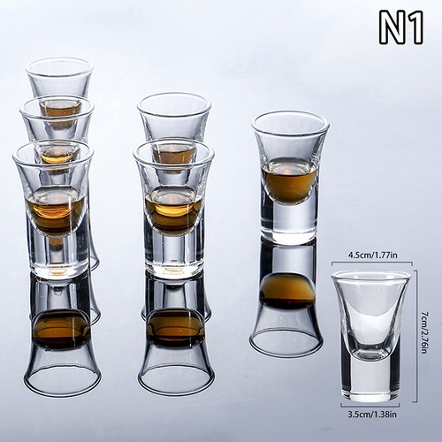 6pcs Goblet Spirits Cup 10ml Small Capacity Glass Baijiu Cup Wine Dispenser Cups - Imagen 6 de 19