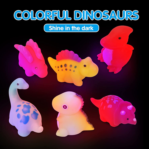 6 PCS Light up Floating Dinosaur Bath Toys Baby,Flashing Colourful LED Bathtub - Picture 2 of 12