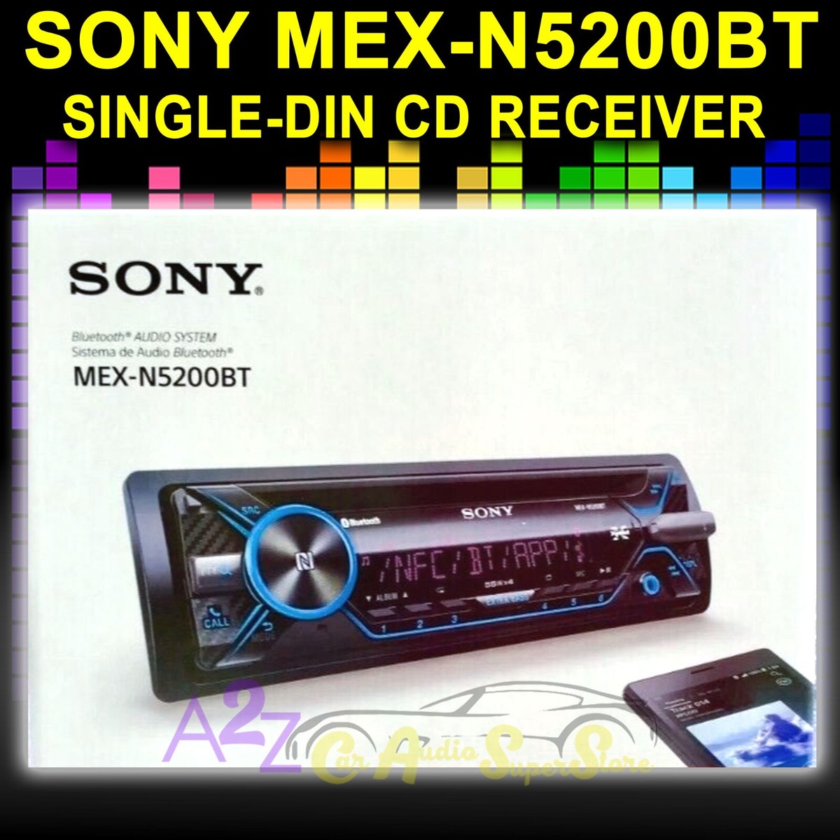 SONY MEX-N5200BT CD RECEIVER AUX USB EQ REMOTE BLUETOOTH USE