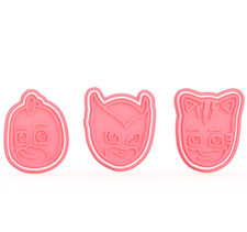 Super pigiamini PJ mask  Set 3 cookie cutter formina tagliabiscotti cake design