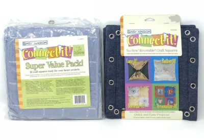 Lot Of 16 Connect It Daisy Kingdom Square Denim Blue Arts Crafts No-Sew Project
