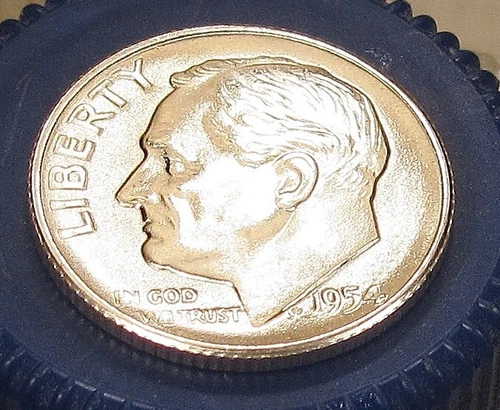 1954 S  Gem Brilliant Uncirculated Dime 90% Silver Blast White Luster #401