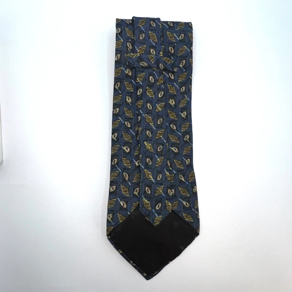 CORBATA AZUL, AMARILLO, VERDE ESTAMPADO MEZCLA SEDA OJOS ANIMALES Foto 4 de 4