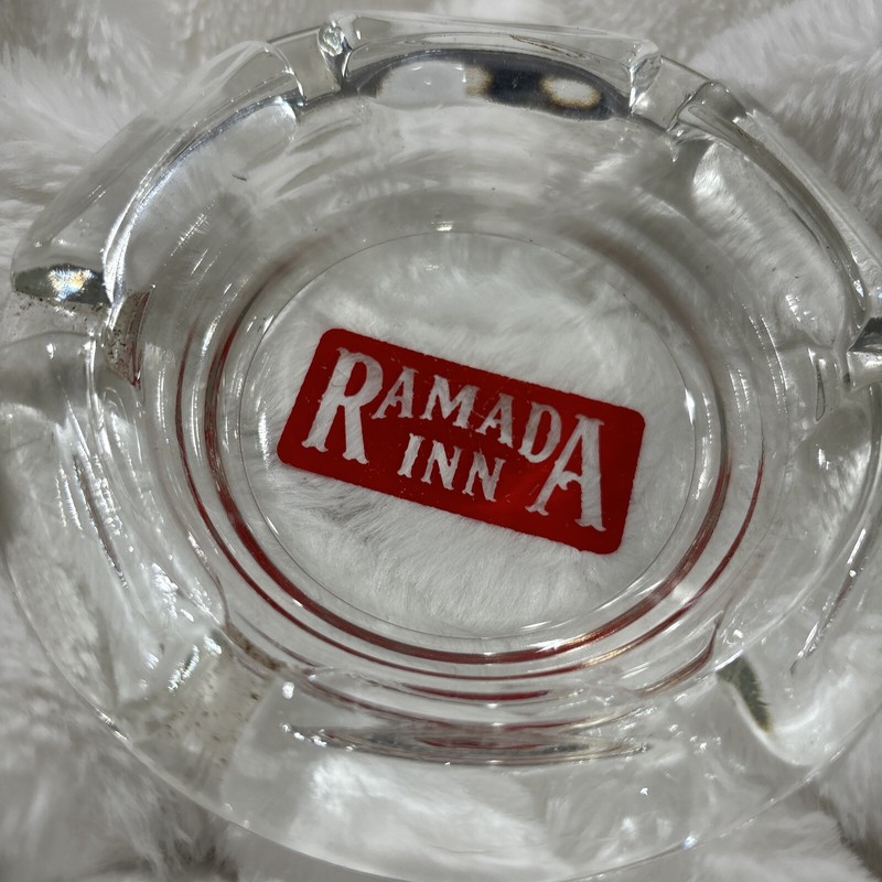 Ramada In Clear Glass Vintage Ashtray 