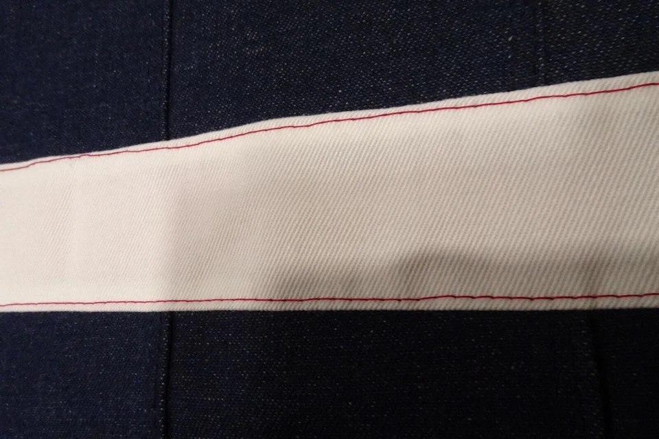 Edredón/edredón/manta de mezclilla hecho a mano/azul oscuro, blanco y rojo a cuadros 63" x 64" Foto 4 de 4