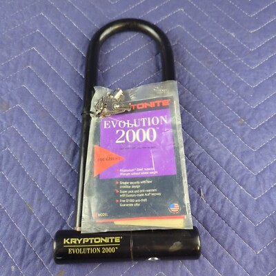 Kryptonite Evolution EV 2000 Mini LS U-Lock 3'' x 9.5'' Opening New Old Stock NOS