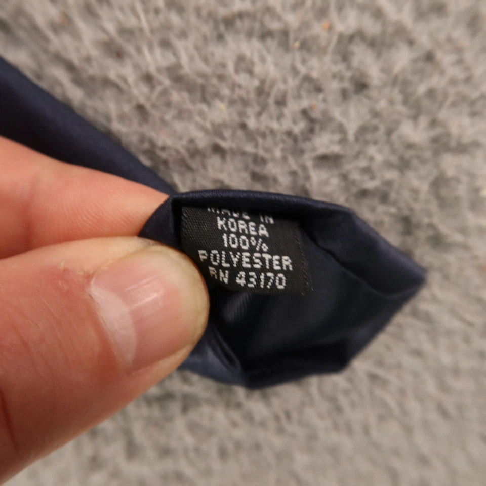 Van Heusen Tie Blue Solid Twill Polyester 4" - Image 4 of 4