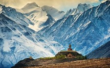Landscape nature architecture trees building himalayas Custom Gaming Mat Desk