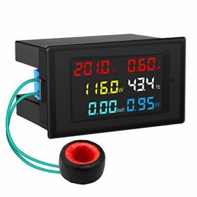 AC Display Meter 80-300V 100A Voltage Current Frequency Watts