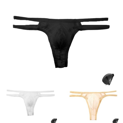 For Daily Use Lace Gstring Low Waist Thongs Men's Underwear See