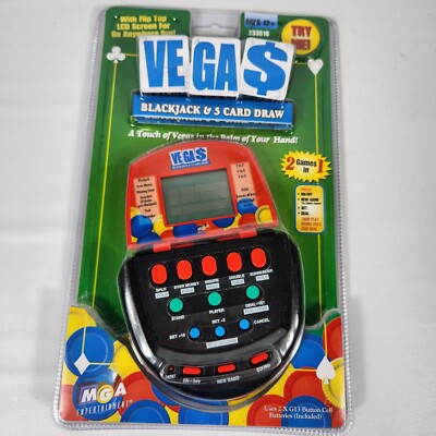 Vtg MGA Entertainment VEGAS Blackjack & 5 Card Draw Handheld Electronic Game NEW