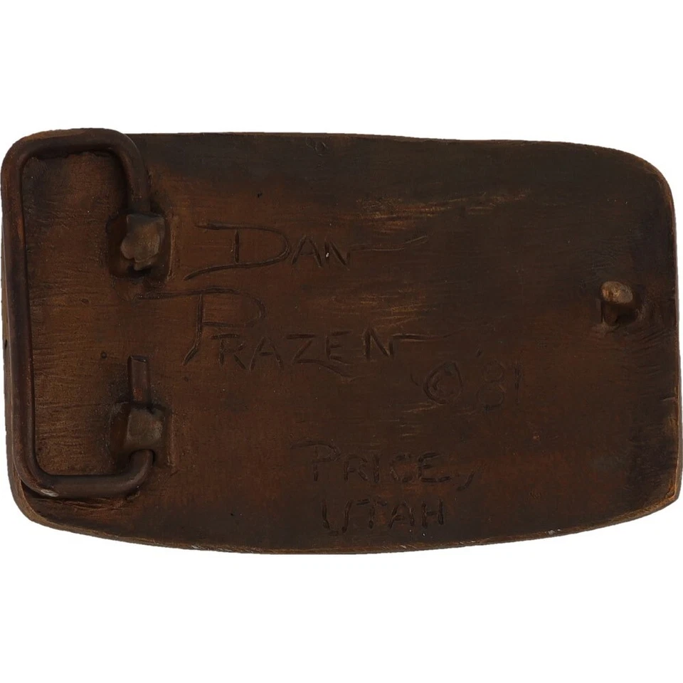 Bronze Gary Prazen Carbon County Coal Mine Miner Mining Nos Vintage Belt Buckle - Image 2 of 4