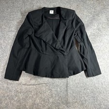 Cabi Agency Jacket Blazer Women s 6 Black Peplum Long Sleeve Button Stretch
