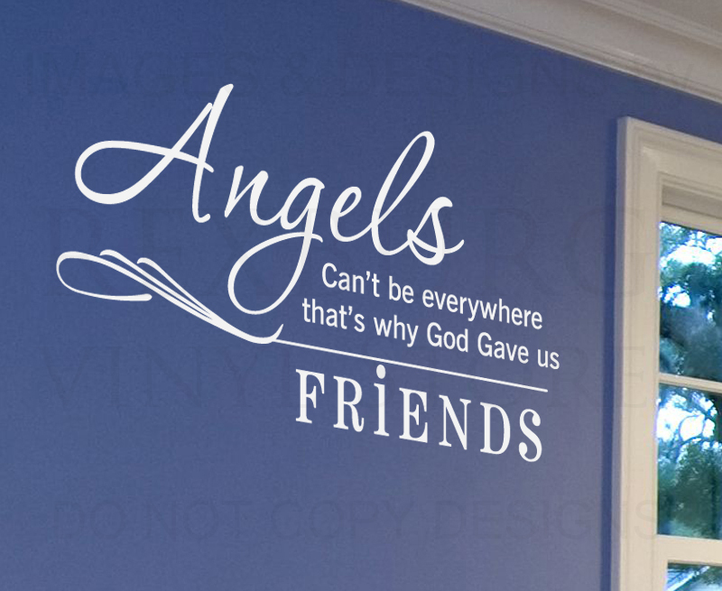 Vinyl Wall Decal Angel Quote Friends Friendship Sticker FR2