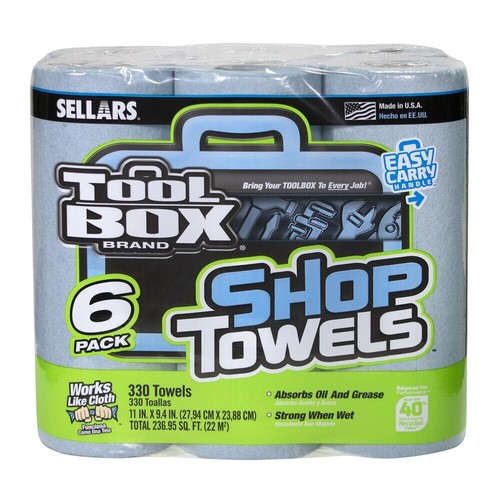 Sellars Tool-Box Paper Towels Soft Strong Absorbent Shop Home Garage 6-Pack