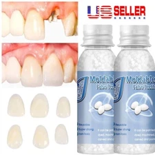3×False Teeth Solid Glue Temporary Tooth Repair Resin Moldable Teeth Gap Denture