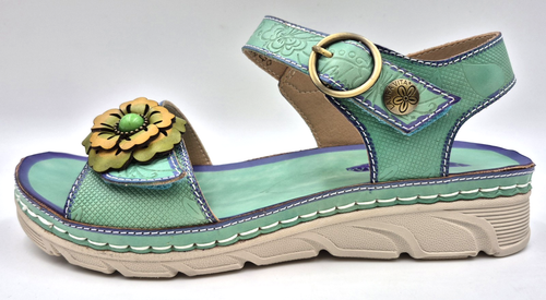 Laura Vita DORRY 03 Grün Gr. 40 Damen Leder Sandalen UVP:79,90€ (S/1260)