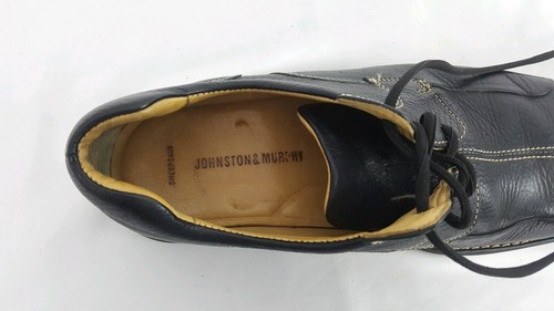 JOHNSTON & MURPHY Shuler Oxford Bicycle Toe Mens Black Pebbled Leather Size 11.5 - Picture 10 of 10
