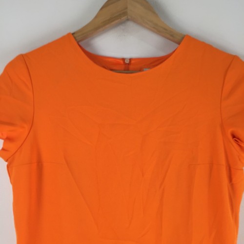 Prince of etiquette womens dress size 6 mini orange short sleeve zip 102364 - Picture 2 of 9