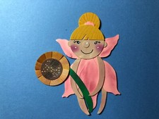 Fairy Fairy Fae Paper Piecing Punch Pink Girl Sunflower Scrapbook Junk Journal
