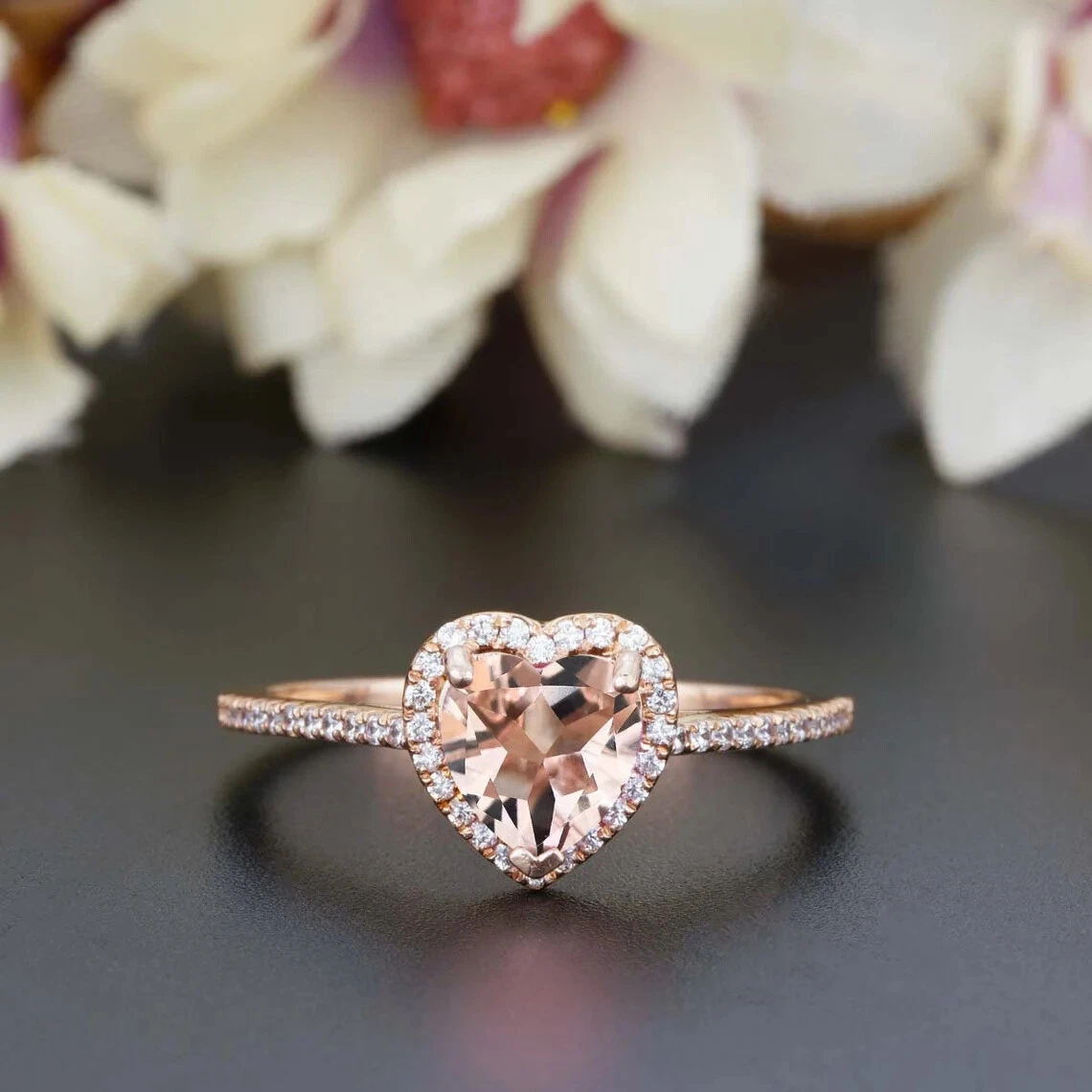 Heart shaped deals morganite stone