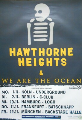 HAWTHORNE HEIGHTS 2011 TOUR - orig. Concert Poster  - Konzert Plakat - DIN A1