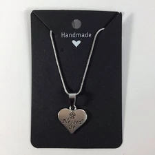 Blessed Be Heart Necklace .925 Silver 18” Chain Pagan Wiccan Handmade Jewelry