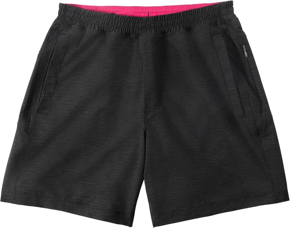 birddogs Mens Gym Shorts Stretch Medium, Black Heather Lunchman