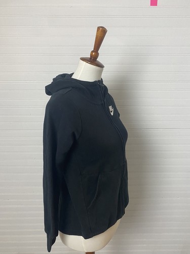 Nike Black Hoodie Full Zip Up Sweatshirt Sweater Hooded Girls Size M - Picture 4 of 7