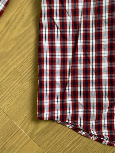 La Redoute Red White Blue Tartan Check Poplin Cotton Long Sleeve Shirt UK 14 - Picture 6 of 12